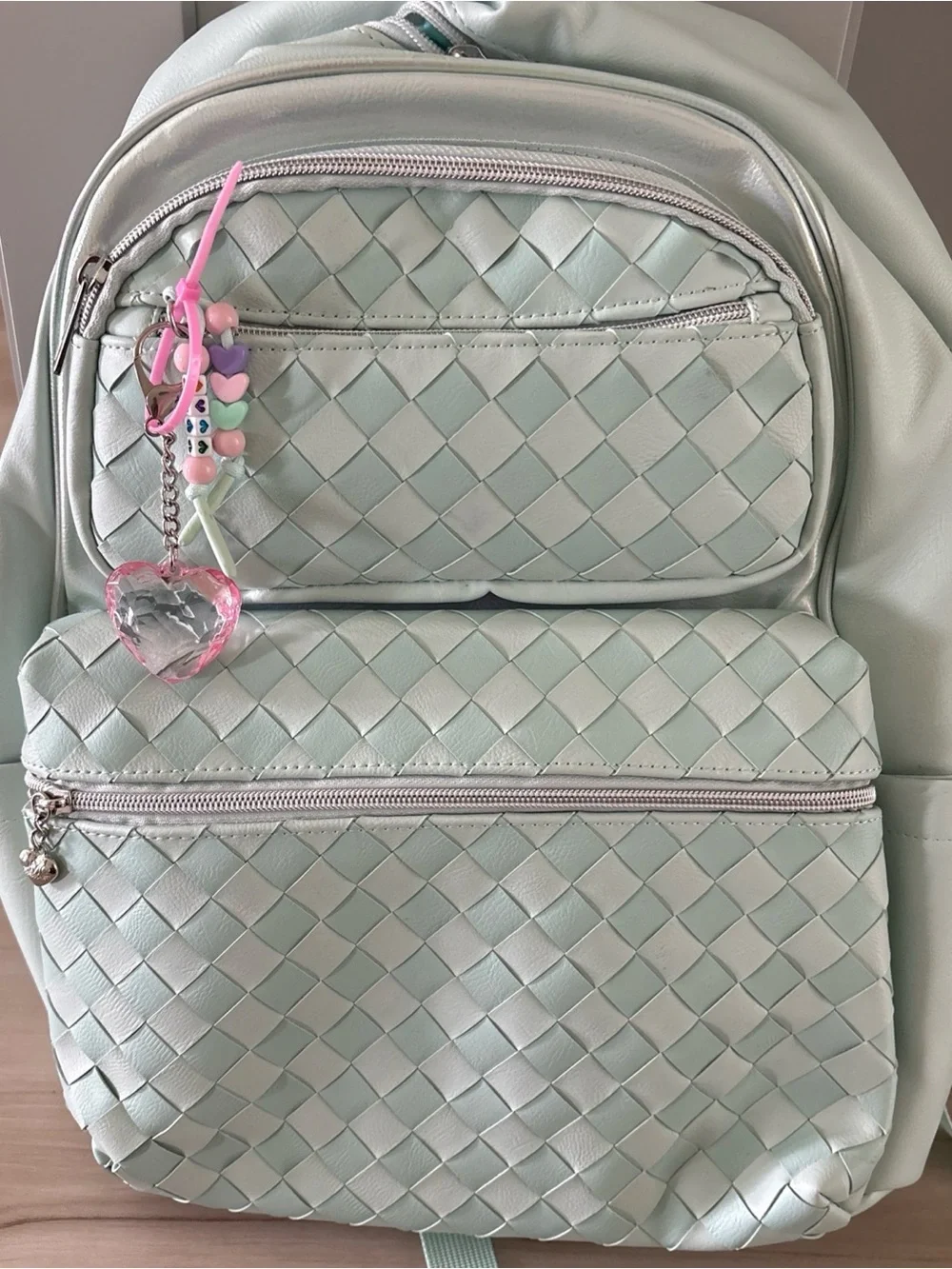 Woven Mint Green Women’s Backpack
